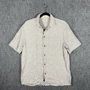 Faherty Summer Spring SS The Breeze Linen Shirt Gray Mens Size Medium #1968
